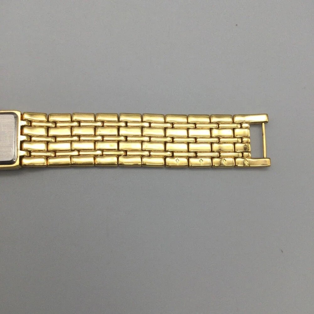 Pulsar Women Watch 17mm White Dial Gold Tone Diamond V810-X056 New Battery 6.75